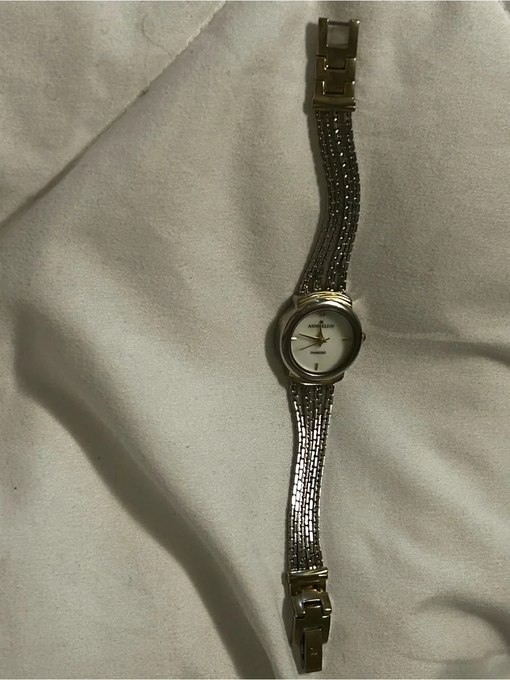 Anne Klein Two-Tone Silver and Gold Women’s Bracelet Watch